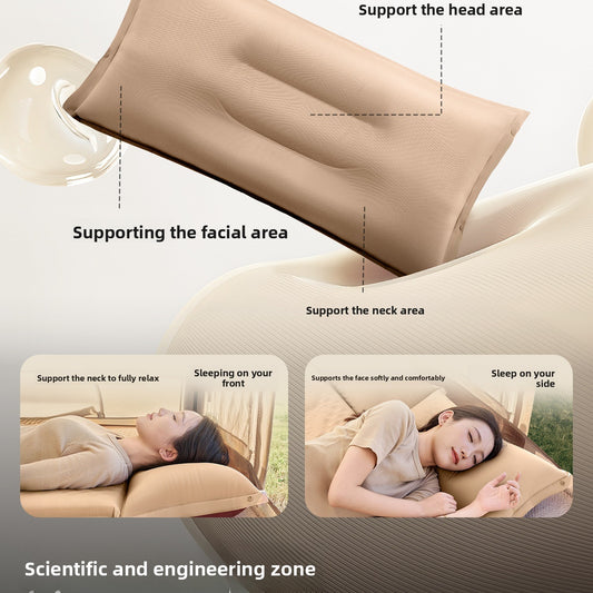 Automatic Inflatable Camping Mattress - Portable & Lightweight Sleeping Pad with Integrated Pillow for Outdoor Travel & Hiking