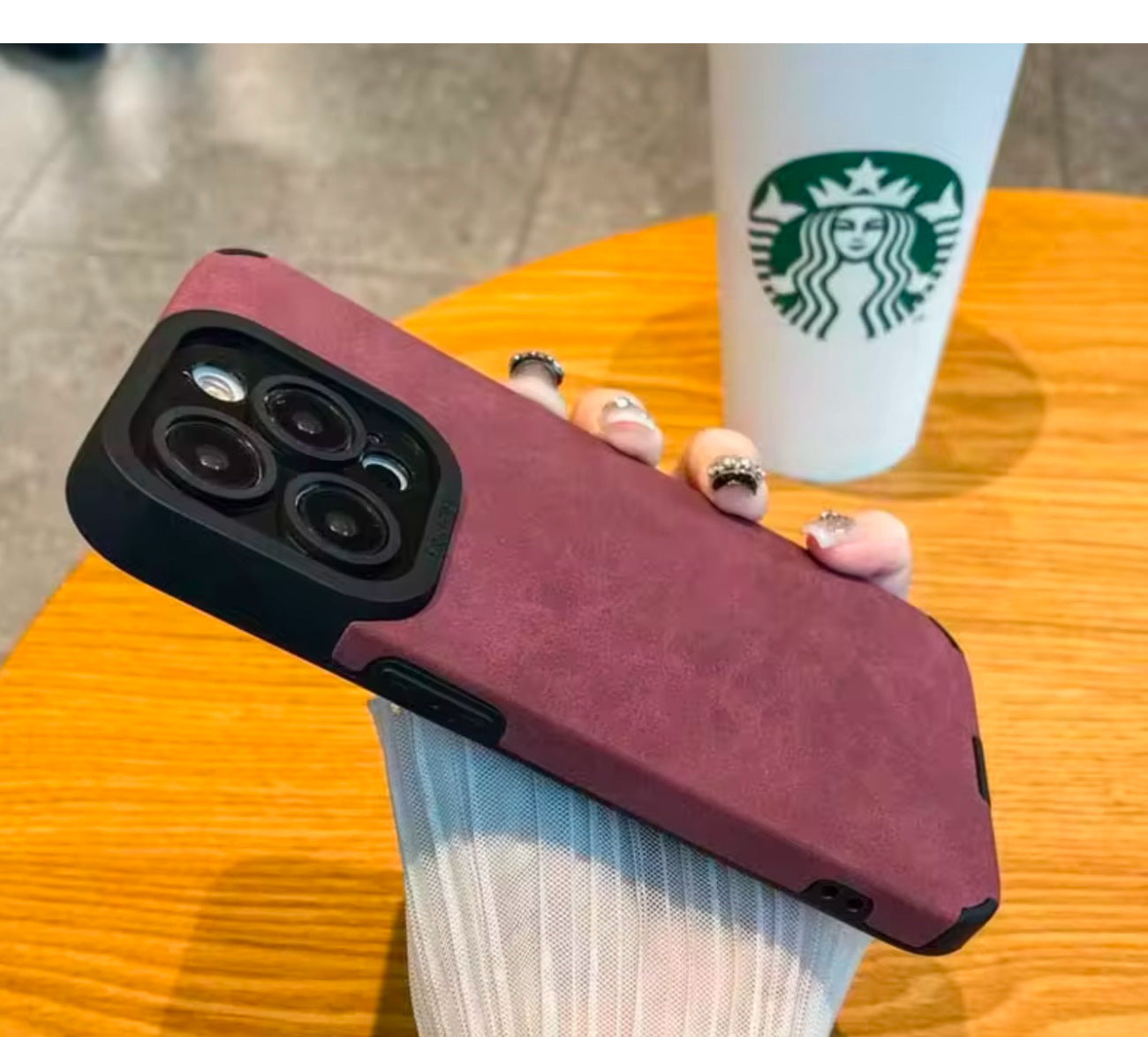 Premium Suede Leather iPhone Case - Luxury Shockproof & Anti-Fall Protective Cover with Reinforced Corners