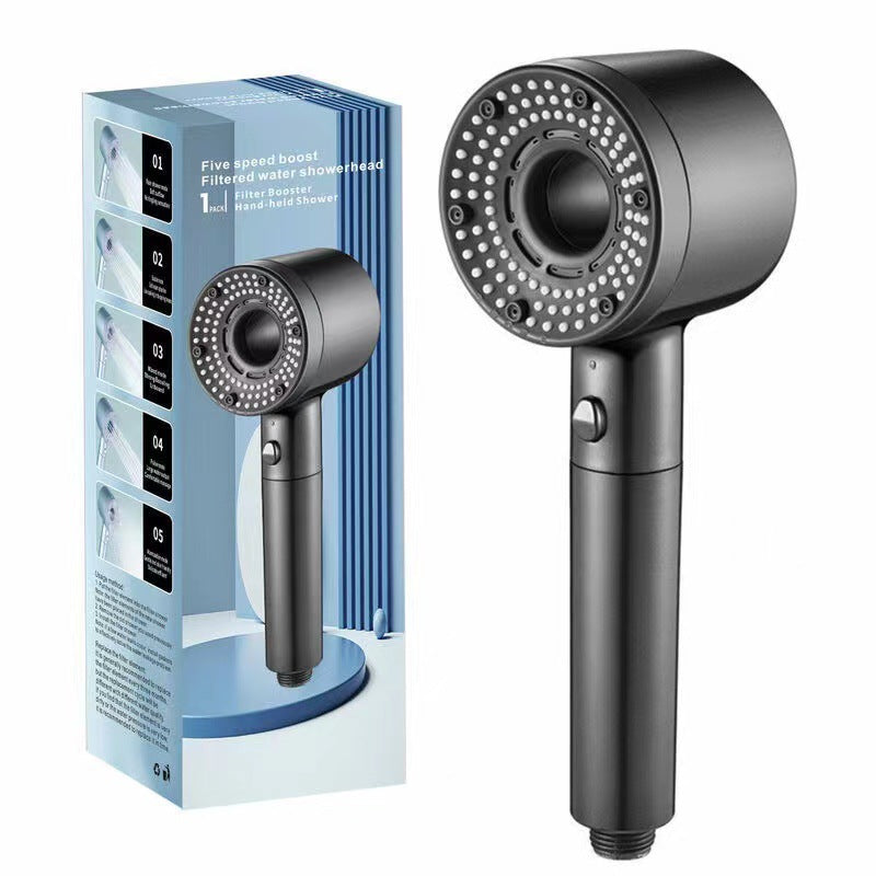 High-Pressure 5-Mode Shower Head with Built-in Water Purification Filter