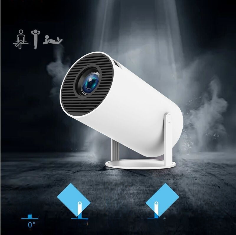 Portable 1080P HD Projector - 180° Rotatable Smart Projector with 5G Dual-Band WiFi & Wireless Screen Sharing