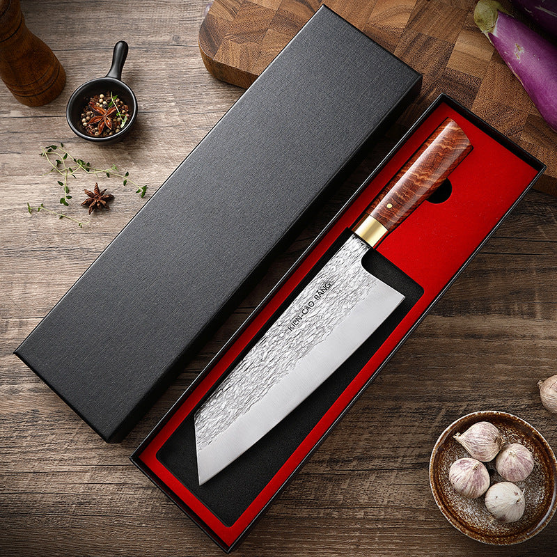 Premium Hand-Forged Chef Kitchen Knife with Luxury Gift Box - Ultra Sharp High-Carbon Stainless Steel Cleaver for Meat & Vegetables