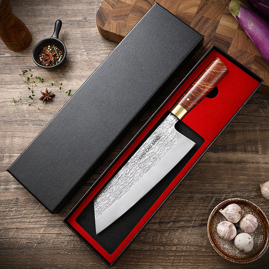 Premium Hand-Forged Chef Kitchen Knife with Luxury Gift Box - Ultra Sharp High-Carbon Stainless Steel Cleaver for Meat & Vegetables