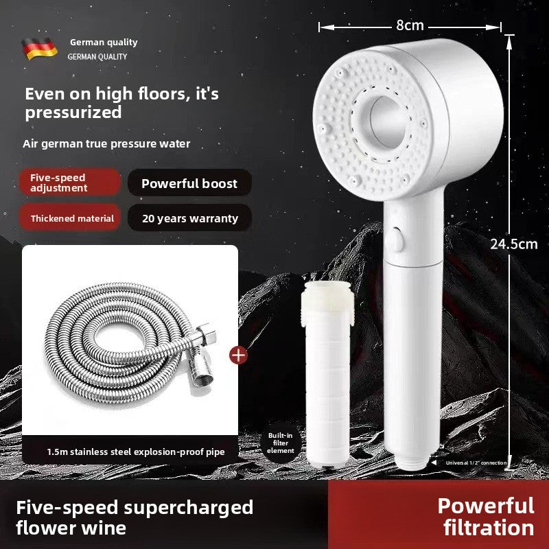 High-Pressure 5-Mode Shower Head with Built-in Water Purification Filter