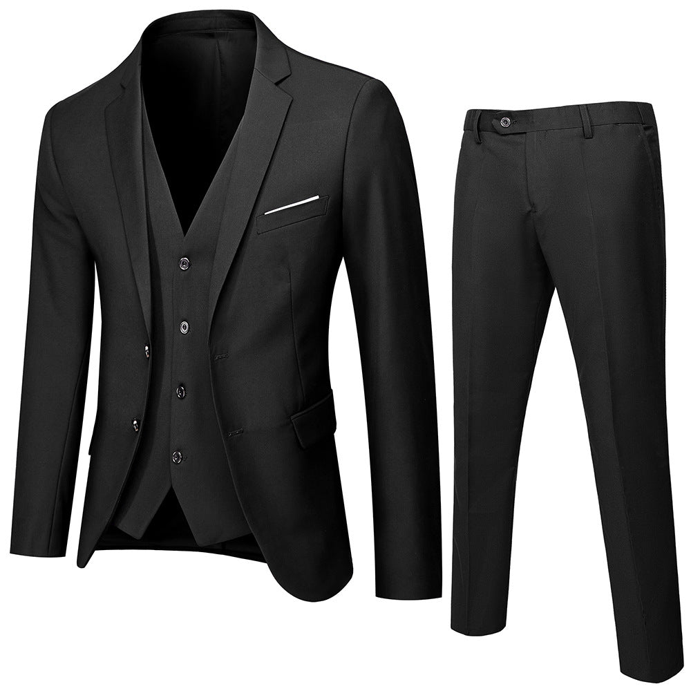 Gentleman’s Royal Slim-Fit Suit Set - Versatile Three-Piece Formal Attire
