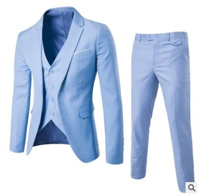 Gentleman’s Royal Slim-Fit Suit Set - Versatile Three-Piece Formal Attire