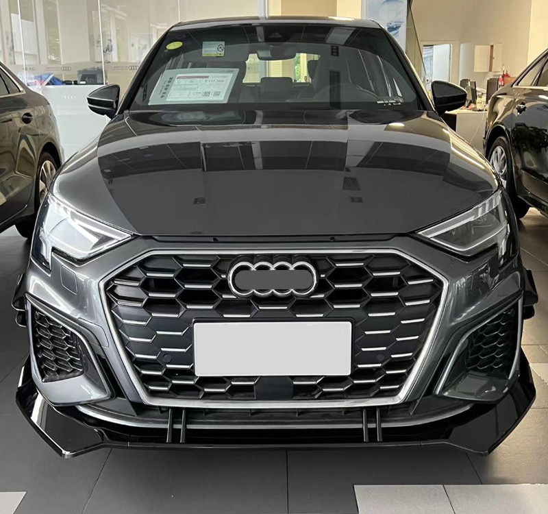 Front Lip Spoiler for Audi A3 A4 A5 A6L - Aerodynamic Bumper Guard Protector with Durable Construction & Sporty Glossy Finish