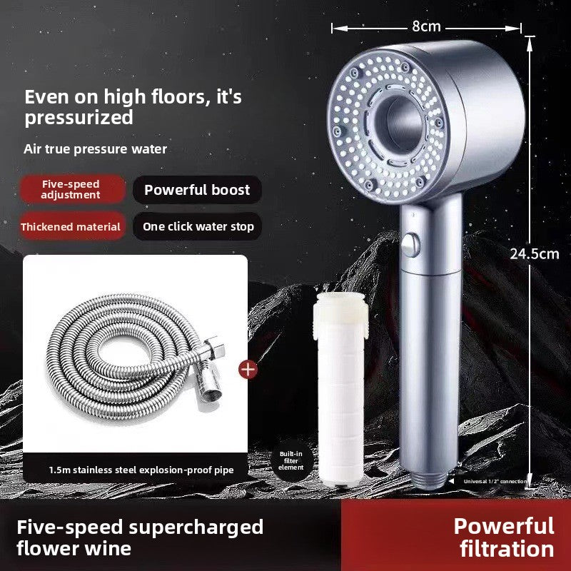 High-Pressure 5-Mode Shower Head with Built-in Water Purification Filter