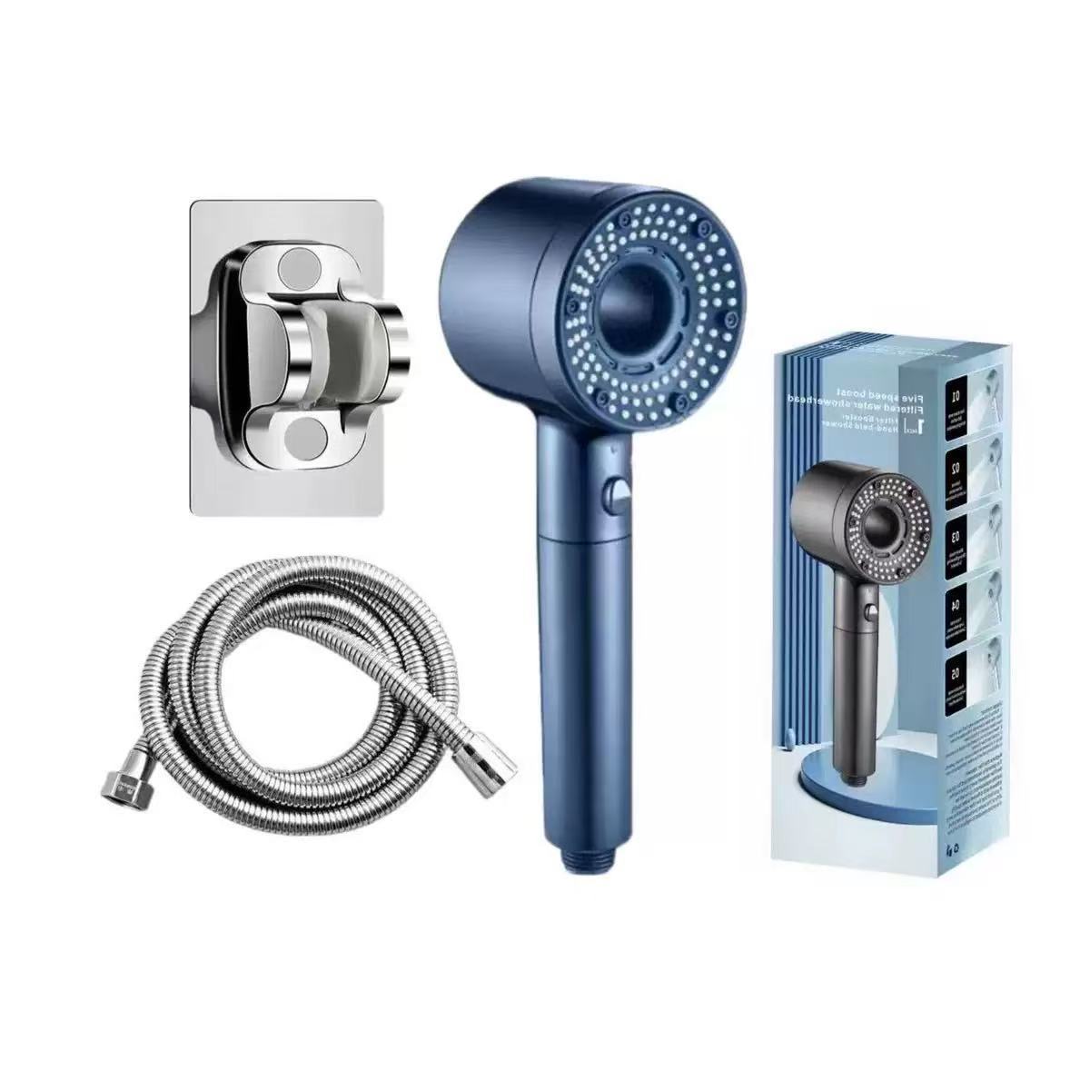 High-Pressure 5-Mode Shower Head with Built-in Water Purification Filter