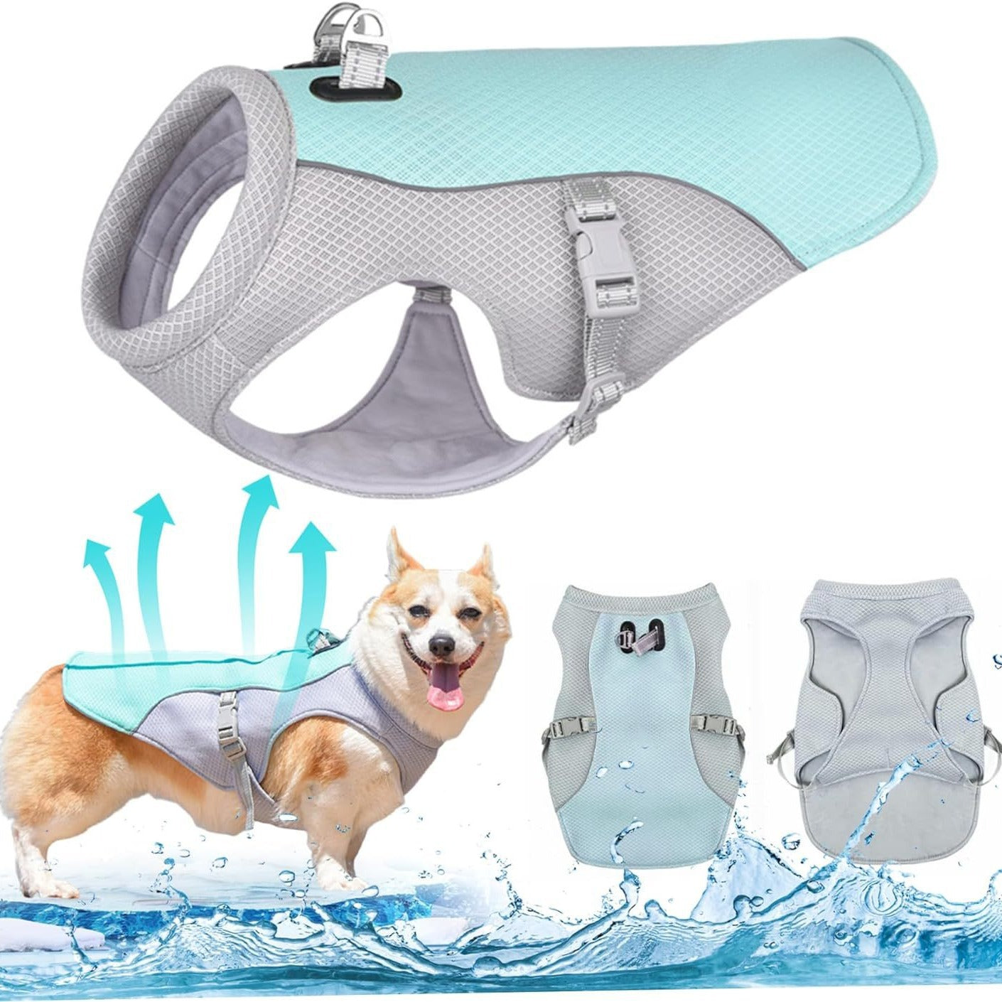 Summer Dog Cooling Vest Breathable Adjustable Pet Clothing