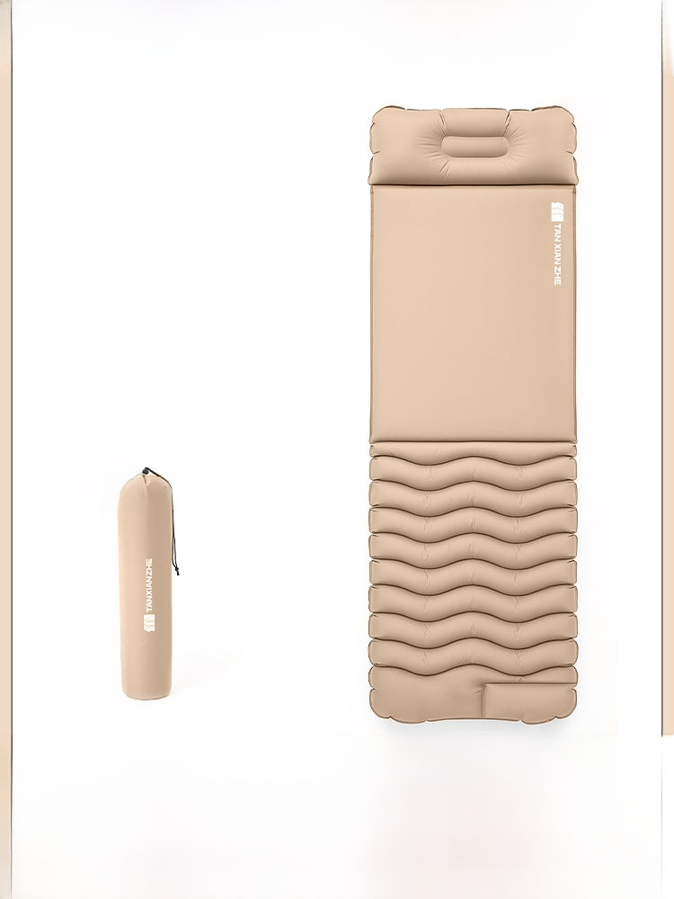 Automatic Inflatable Camping Mattress - Portable & Lightweight Sleeping Pad with Integrated Pillow for Outdoor Travel & Hiking
