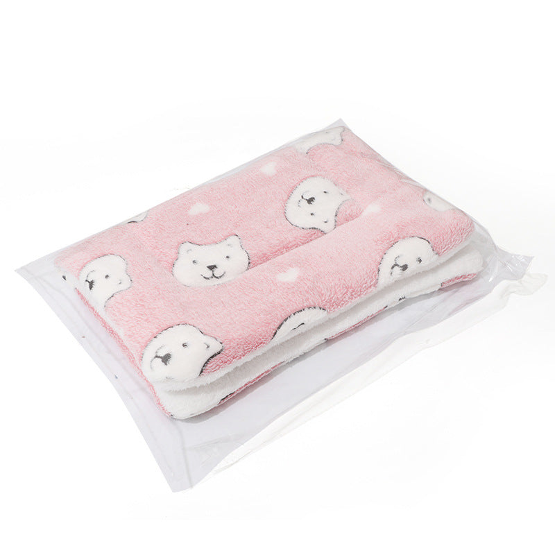 Thickened Pet Mats Non-Slip Cushions - Ultra Soft Warm Fleece Bedding for Dogs & Cats for Autumn & Winter