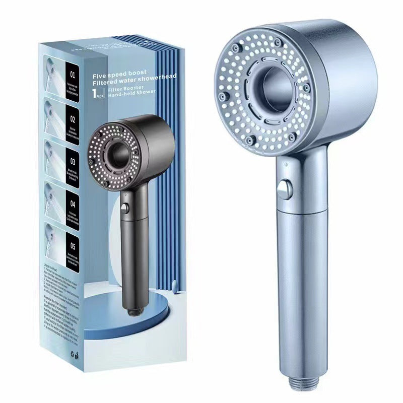 High-Pressure 5-Mode Shower Head with Built-in Water Purification Filter
