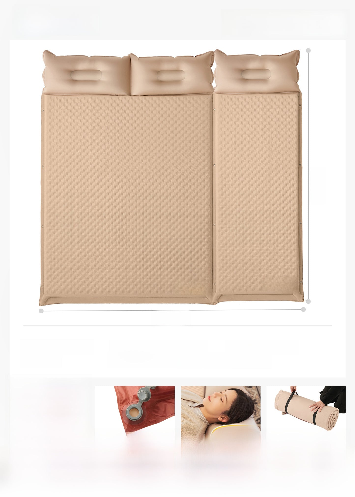 Automatic Inflatable Camping Mattress - Portable & Lightweight Sleeping Pad with Integrated Pillow for Outdoor Travel & Hiking