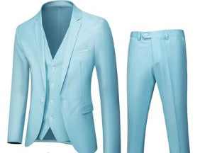 Gentleman’s Royal Slim-Fit Suit Set - Versatile Three-Piece Formal Attire
