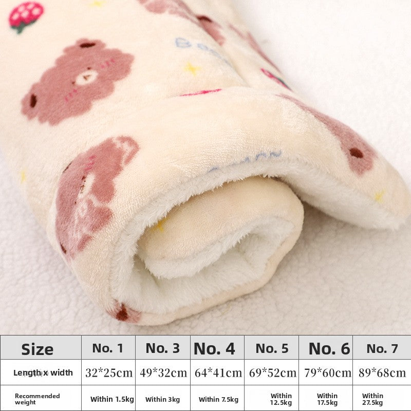 Thickened Pet Mats Non-Slip Cushions - Ultra Soft Warm Fleece Bedding for Dogs & Cats for Autumn & Winter