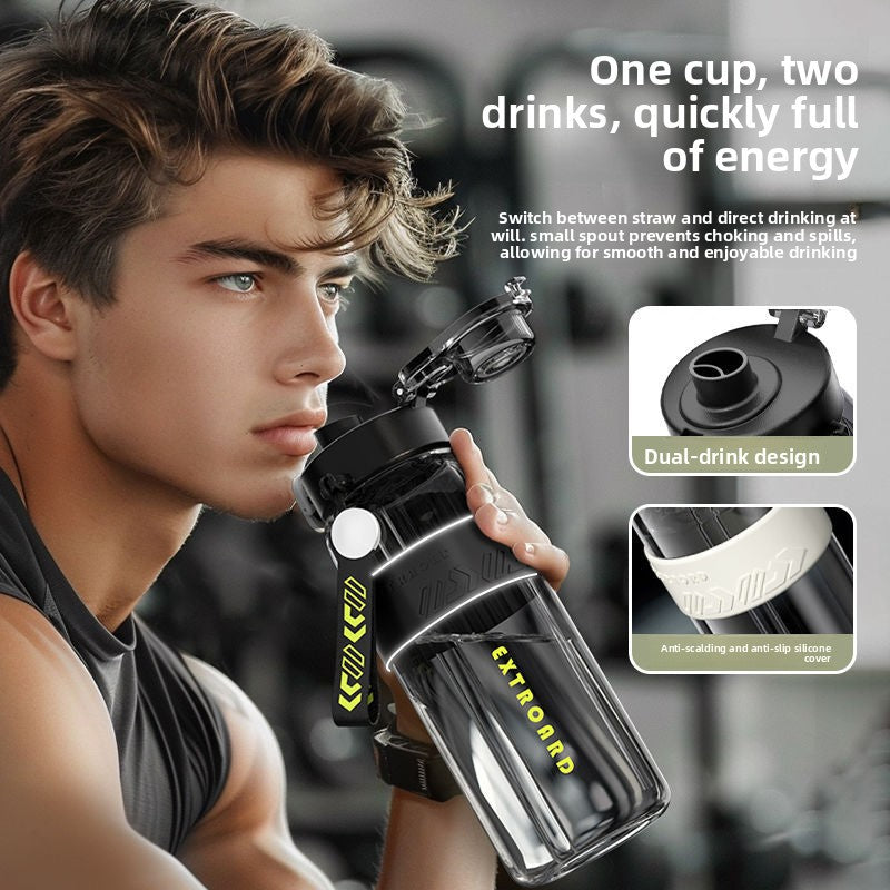 Insulated Sports Water Bottle with Carrying Rope - 800ml High-Temperature Resistant Flask for Gym, Hiking & Outdoor Activities