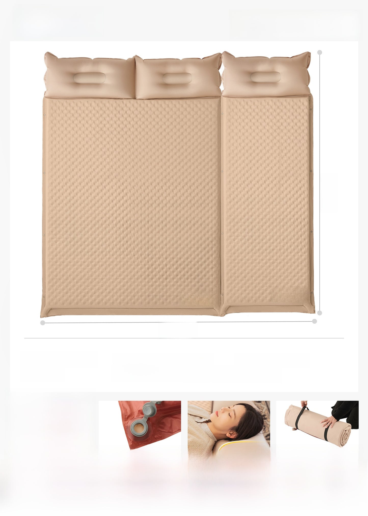 Automatic Inflatable Camping Mattress - Portable & Lightweight Sleeping Pad with Integrated Pillow for Outdoor Travel & Hiking