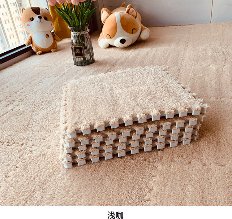 Ultra Soft Plush Bedside Rug - Anti-Slip Decorative Floor Mat with Interlocking Design for Bedroom & Living Room