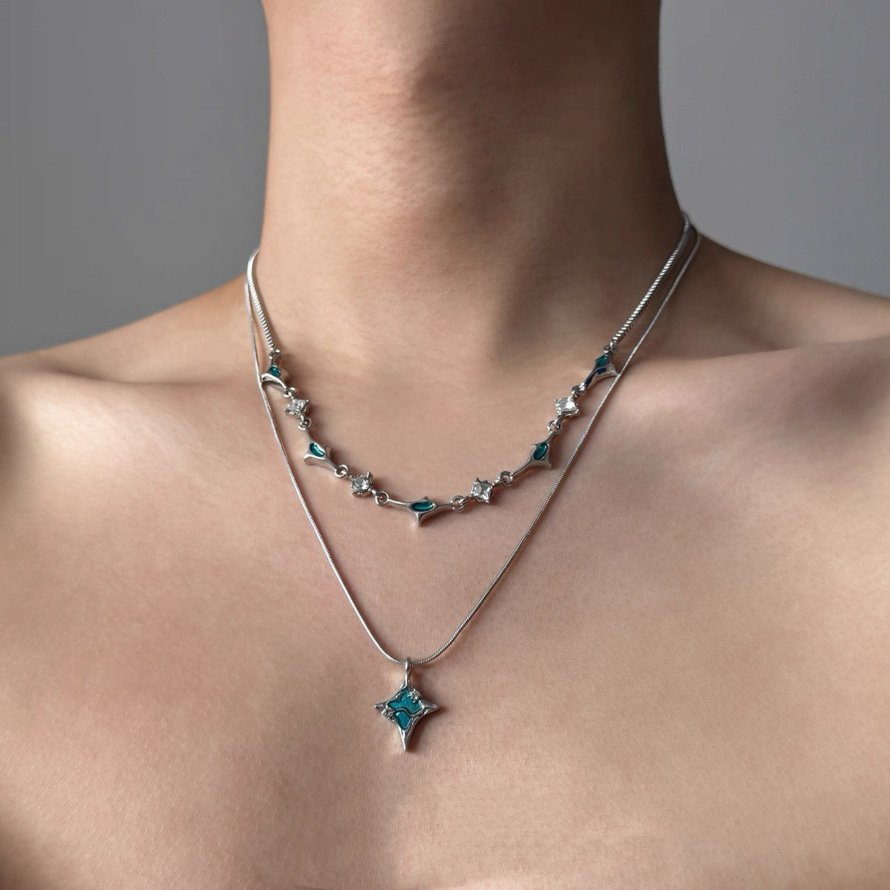 Double Layer Star Pendant Necklace