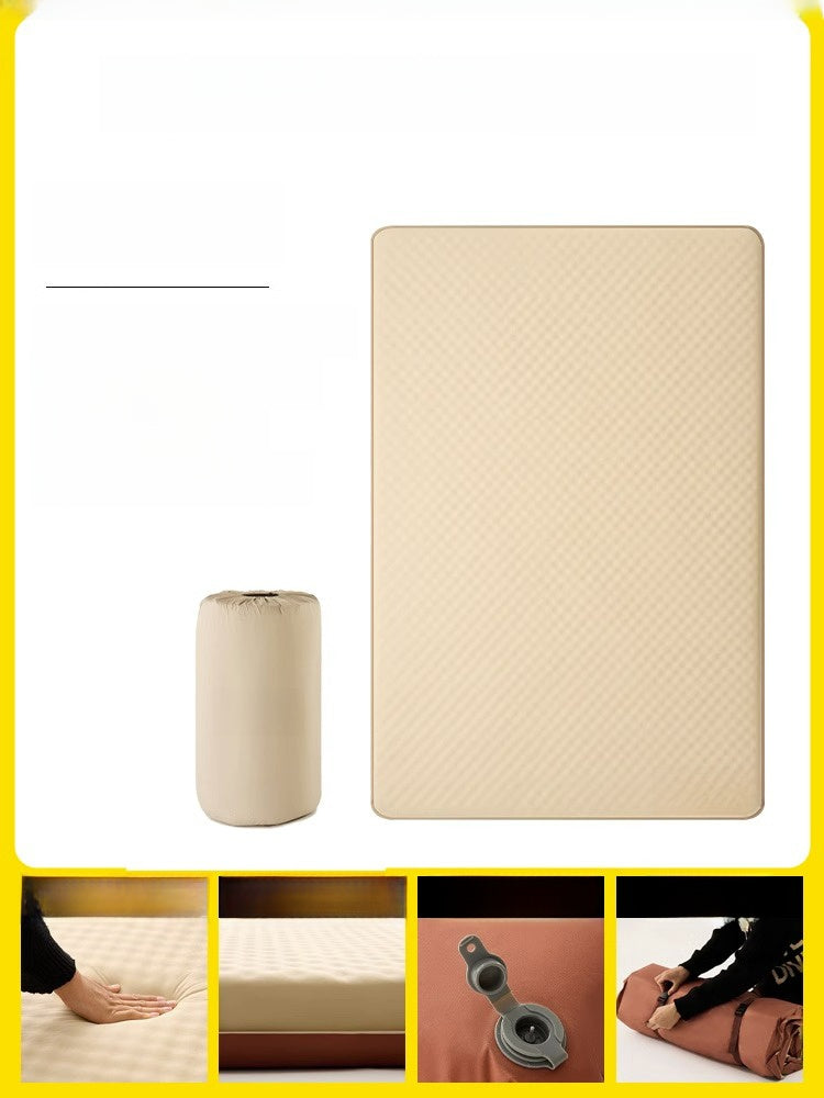 Automatic Inflatable Camping Mattress - Portable & Lightweight Sleeping Pad with Integrated Pillow for Outdoor Travel & Hiking