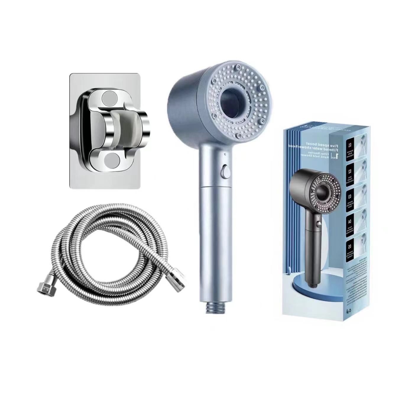 High-Pressure 5-Mode Shower Head with Built-in Water Purification Filter