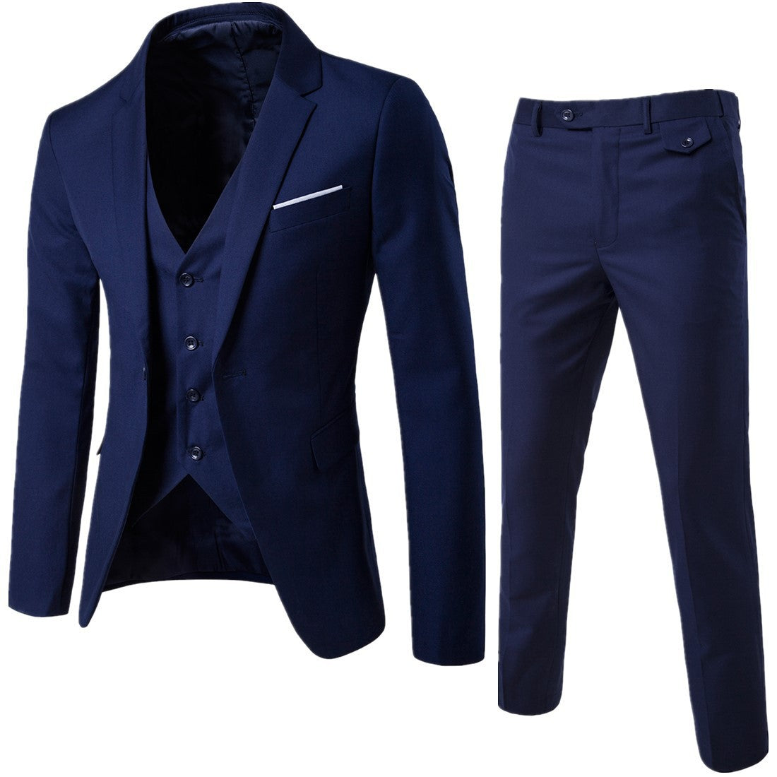 Gentleman’s Royal Slim-Fit Suit Set - Versatile Three-Piece Formal Attire