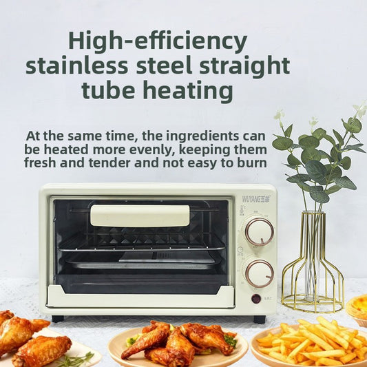 12L Mini Electric Oven for Home Baking - Compact Toaster Oven with High-Efficiency Stainless Steel Heating