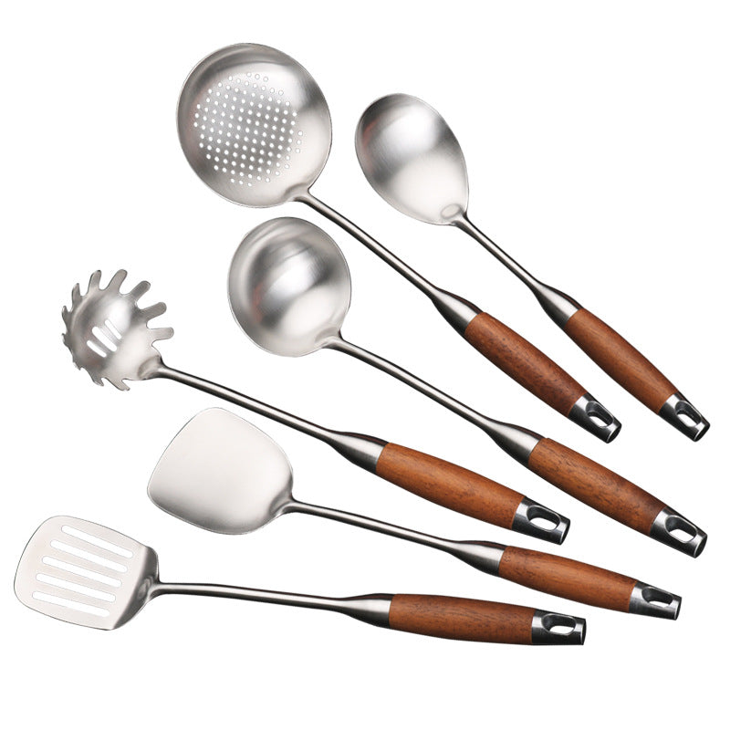 Stainless Steel Wood Handle Kitchen Utensil Set