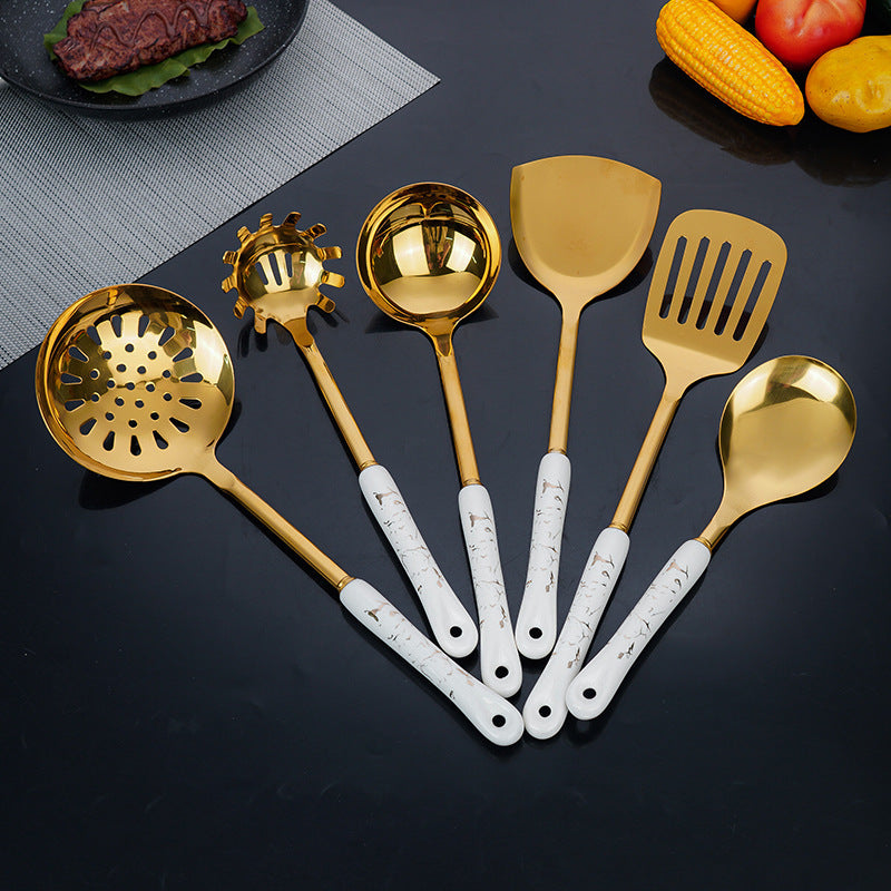 Stainless steel spatula spoon and ladle set