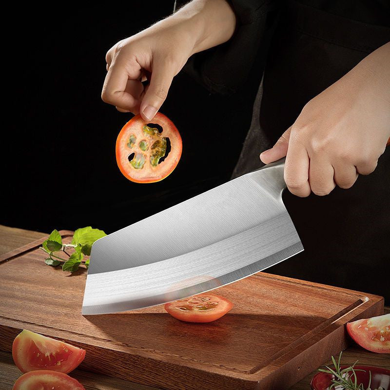 Professional 7" Forged Stainless Steel Kitchen Knife - Ultra Sharp Vegetable Cleaver & Butcher Meat Knife