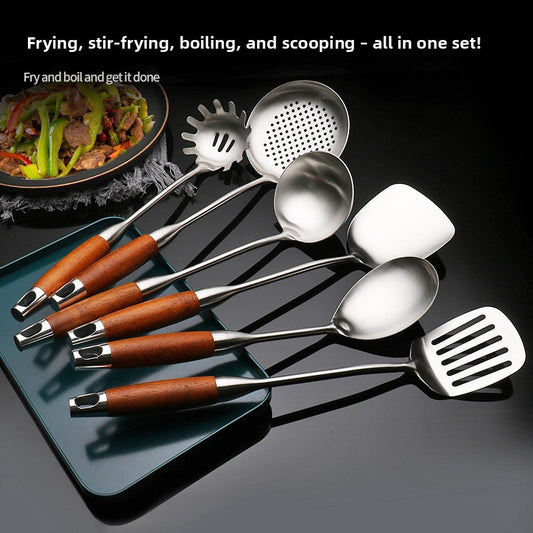Stainless Steel Wood Handle Kitchen Utensil Set