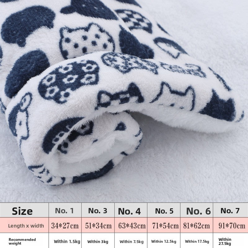Thickened Pet Mats Non-Slip Cushions - Ultra Soft Warm Fleece Bedding for Dogs & Cats for Autumn & Winter