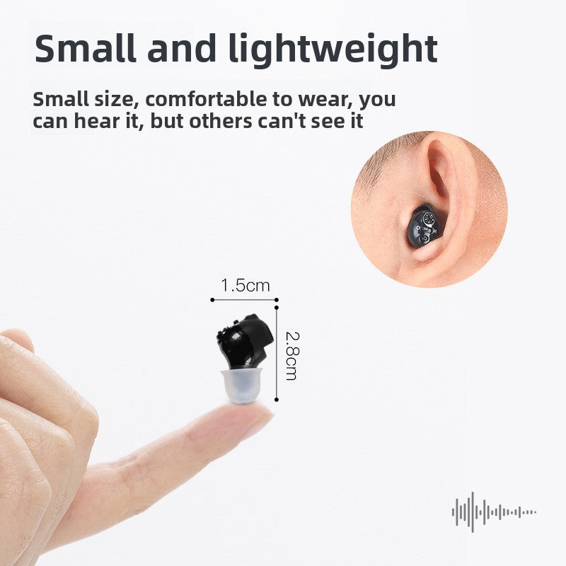 Wireless Hearing Amplifier for Elderly - Rechargeable Noise Cancelling Hearing Aid with Dual-Machine Listening