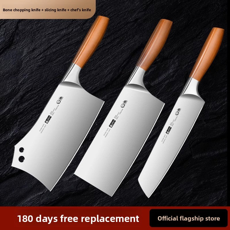 Best Title: 4-Piece Stainless Steel Kitchen Knife Set - Ultra Sharp Chef, Cleaver & Paring Knives with Ergonomic Wooden Handle