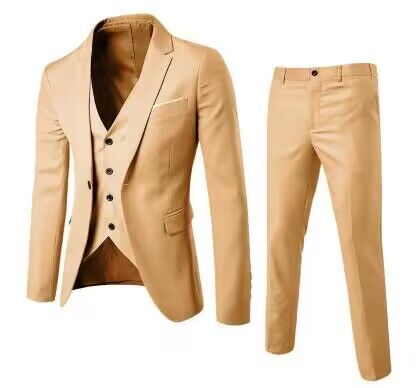 Gentleman’s Royal Slim-Fit Suit Set - Versatile Three-Piece Formal Attire