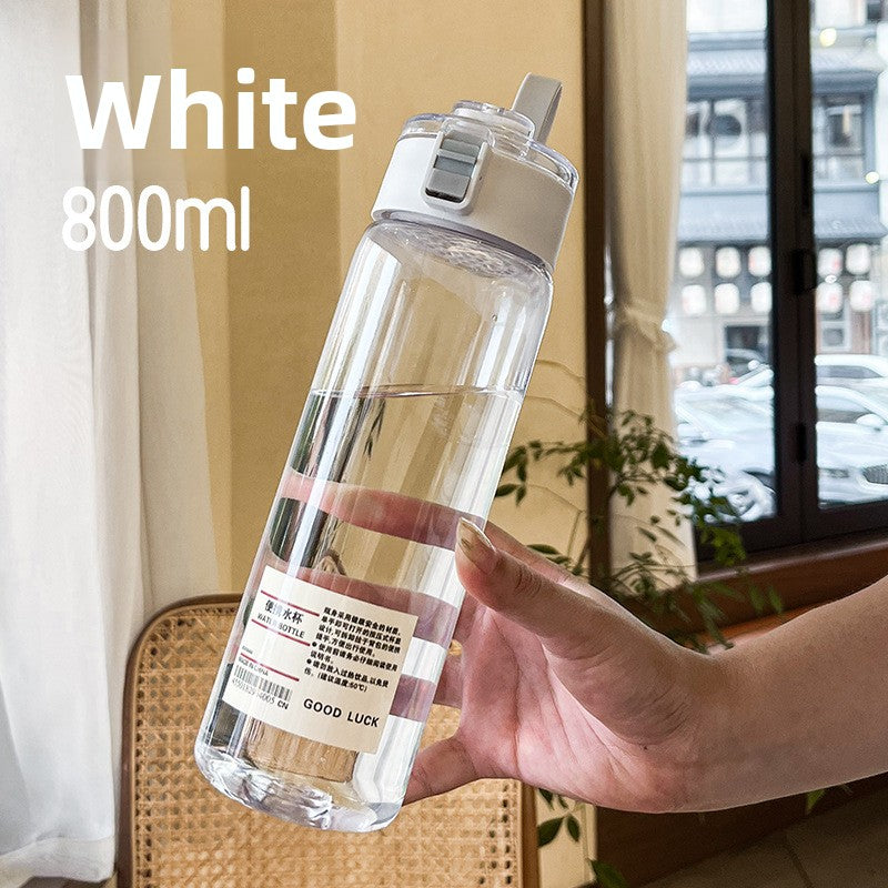 800ml Sports Water Bottle with Straw - Dual Drinking Design Leakproof Gym Bottle with One-Touch Handle Operation