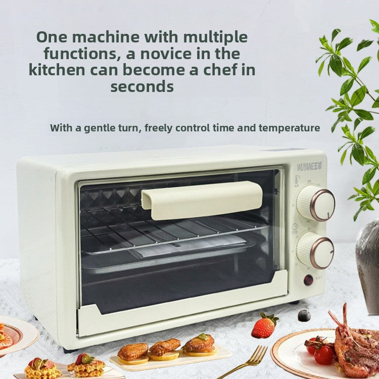 12L Mini Electric Oven for Home Baking - Compact Toaster Oven with High-Efficiency Stainless Steel Heating