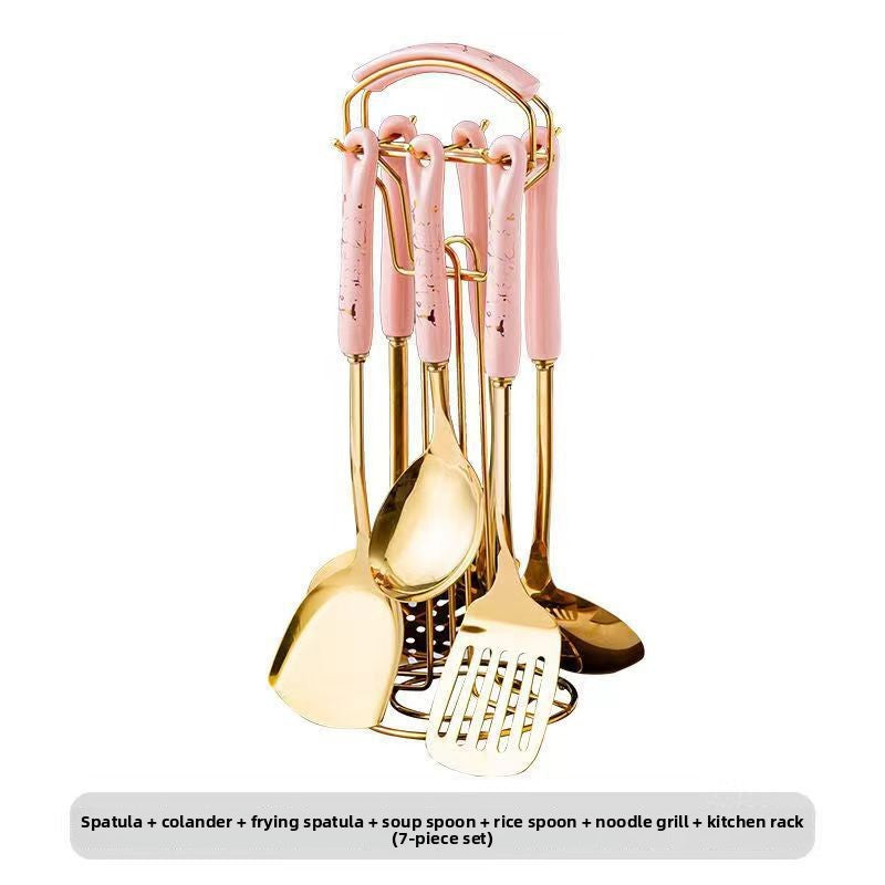Stainless steel spatula spoon and ladle set