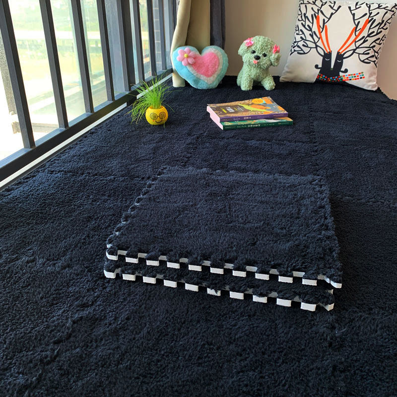 Ultra Soft Plush Bedside Rug - Anti-Slip Decorative Floor Mat with Interlocking Design for Bedroom & Living Room