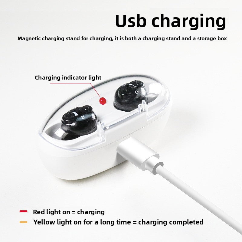 Wireless Hearing Amplifier for Elderly - Rechargeable Noise Cancelling Hearing Aid with Dual-Machine Listening