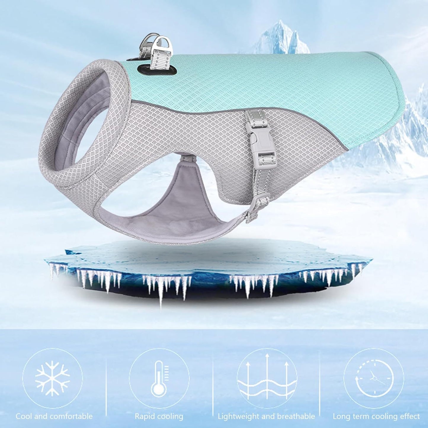 Summer Dog Cooling Vest Breathable Adjustable Pet Clothing