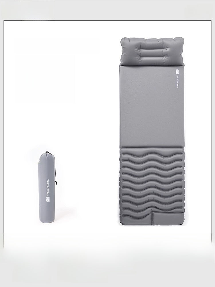 Automatic Inflatable Camping Mattress - Portable & Lightweight Sleeping Pad with Integrated Pillow for Outdoor Travel & Hiking